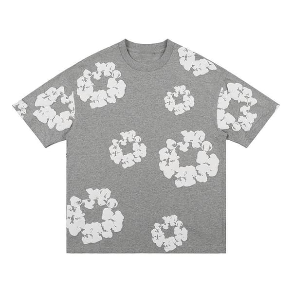 Herr Denim Tears Sommar Kortärmad Klädset Grå Grå Grå M Grey M