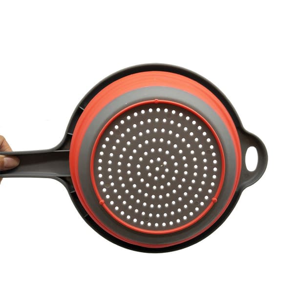 Sammenleggbart dørslag med håndtak (rødt, diameter 20 cm lengde 34,5)