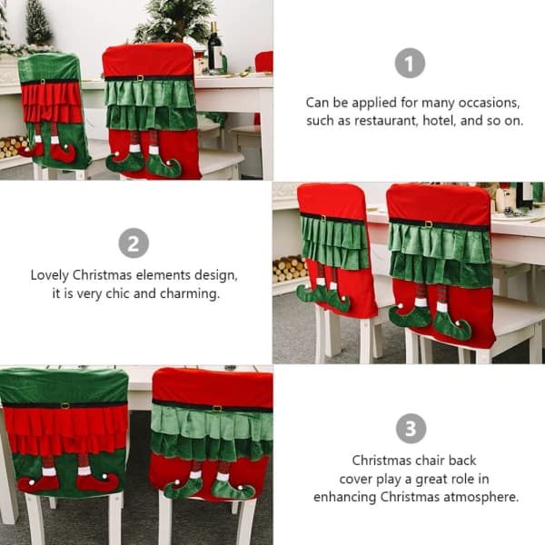 3 stk juledekorasjon baksete Santa stoltrekk