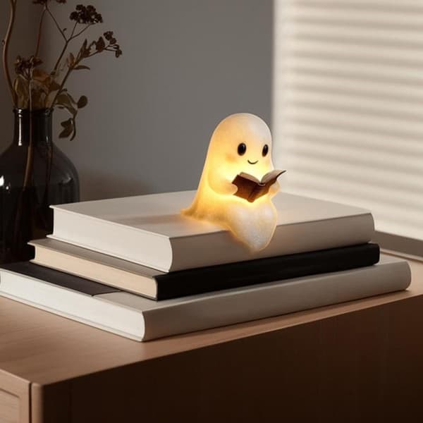 Cute Ghost Reading Lamp - Ghost Reading Book Lamp - Halloween LED Ghost Lamp Decoration - Cyslmuk®