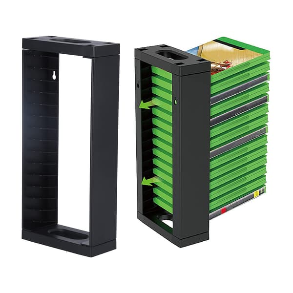 Game Disc Storage Rack, Small Wall Mounted CD DVD Video Game Organizer Stand for PS5 for PS4 for Box one S/one X/Series S, Holds 14 Standard CDs