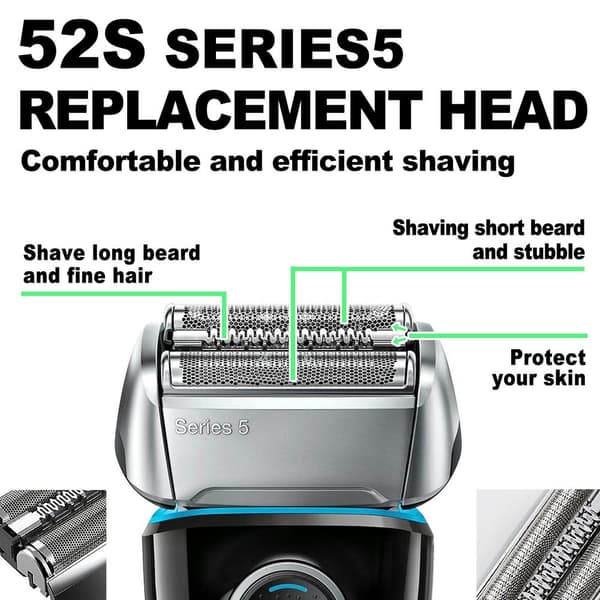 Braun Series 5 Erstatningsbarberhode - Kompatibel med 5090cc, 5190cc, 5140s-FA-