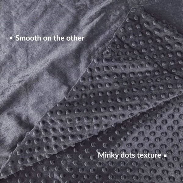 Weighted Blanket Cover Soft Breathable Quilted with Super Soft Premium Minky Dot 150 cm x 203 cm Grey