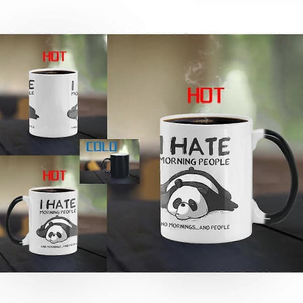 Jag Hatar Morgonmänniskor Färgskiftande Mugg Keramisk Termisk Kaffefrukostmugg