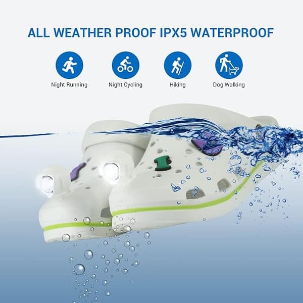 Hovedlykter for Crocs-sko - 2X Selvlysende LED-tresko