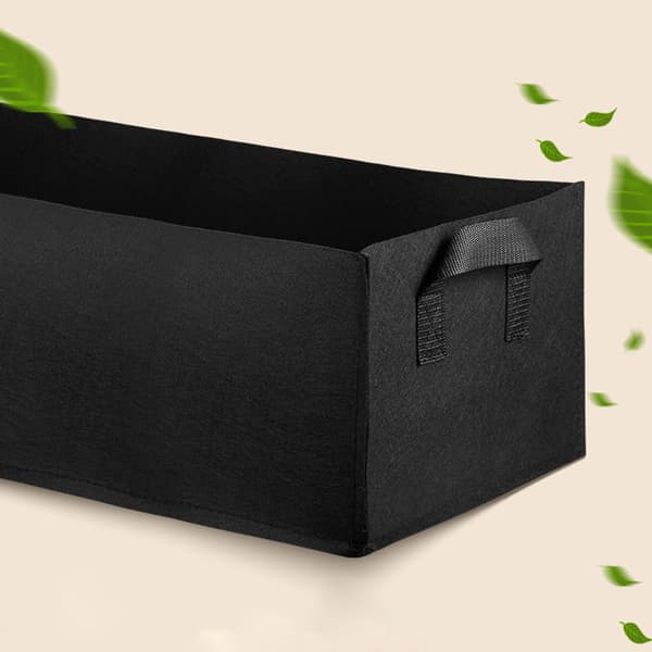 (Black size: 100*60*20cm) Large capacity square planting bag, 300g thickened non-woven material