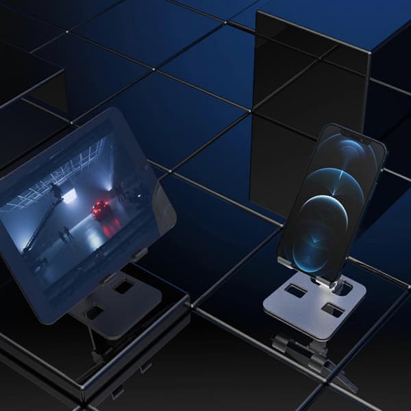 Sammenklappeligt mobiltelefonstativ til skrivebord, multifunktionel telefonholder, justerbart og robust telefonstativ, rosaguld Rose gold