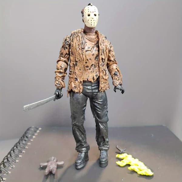 Ledbar Rörlig Mask Mördarstaty Läskig Dockmodell Halloween Dekoration Figurin 1st 1pc