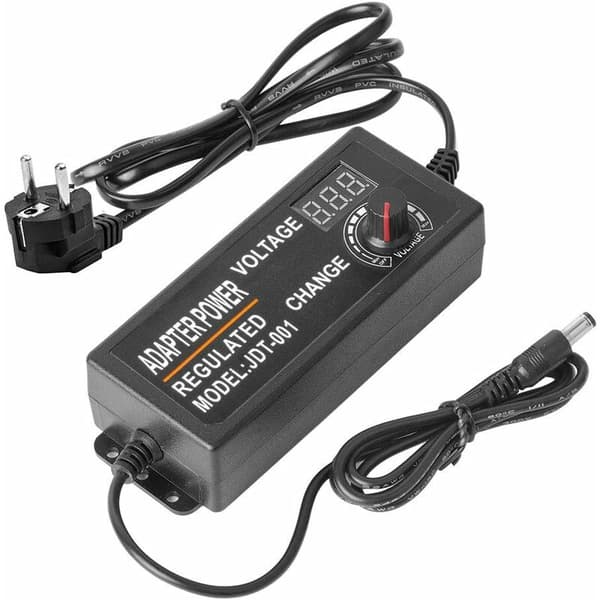 DC3-12V 5A 60W Justerbar Strømadapter Belysningstransformator med 5A Display Indikatorlys Driver til LED-strip Indgang AC100V-240V