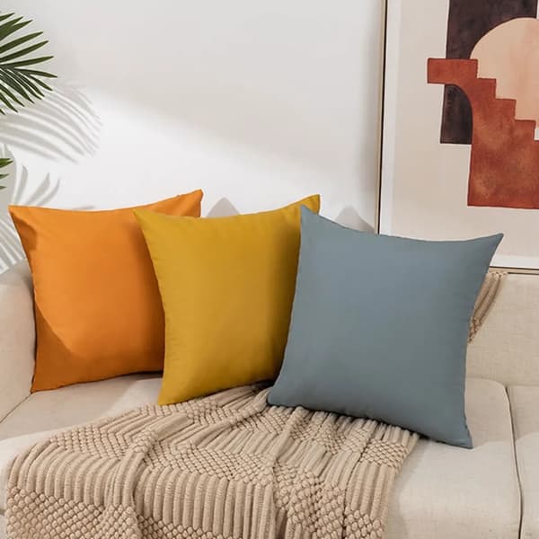 45x 45cm Fabric Cushion Cover, Soft Scratch-Resistant Waterproof Sofa Pillowcase for Living Room, Study, Bedroom (Grey)