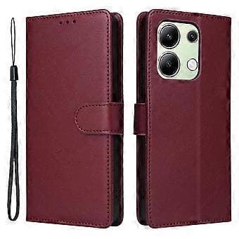 PU-Lær Lommebokdeksel med Stativ for Xiaomi Redmi Note 13 4G Style C