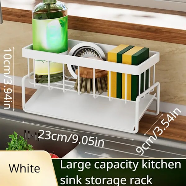 Multifunctional Countertop Draining Storage Rack Heavy Duty Durable Draining Rack for Bathroom Kitchen Grey Grey