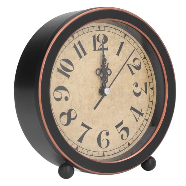Table Clock Retro Style Easy Identification Silent Ticking Non-Radiating High Accuracy Battery Alarm Clock for Home Office