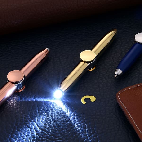Multifunctional Metal Finger Spinning Toy Scope Pen Light Ballpoint Pen Shape Relieve Stress Toy Gift