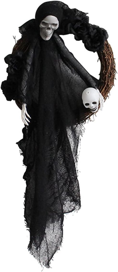Hodeskallekrans, 81,3 cm, dørkrans, Halloween-dekorasjon