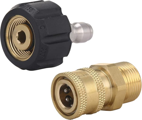 Adapterkit til højtryksrenser, hurtigkoblingspistol, M22 til 1/4'