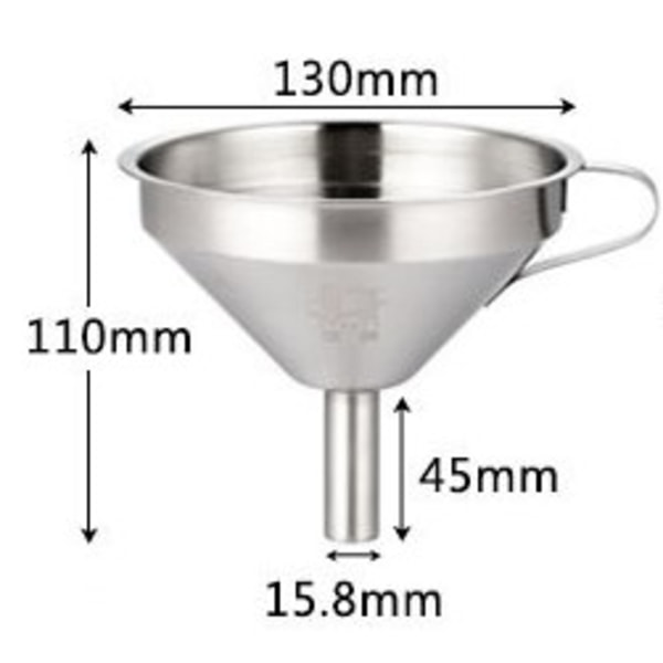 Tragt med æsel INOX Diameter 10 cm