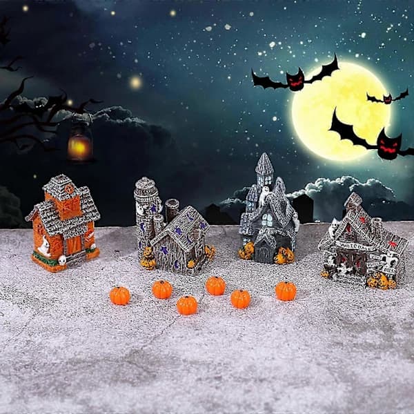 2025 Halloween Resin Decoration Artificial Spiders Bats Pumpkin Miniature Decorative Accessories