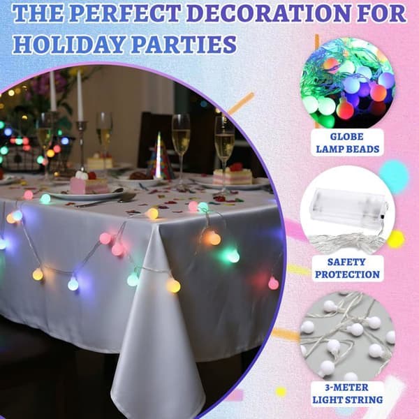 3m LED-stjernelyskæde - Krystalkugler - Camping, terrasse, jul, bryllupsdekoration