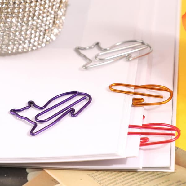 240 ark (8 blokke) katte-sticky notes, kreative katteformede papir-sticky notes med 12 tilfældige søde katte-papirclips