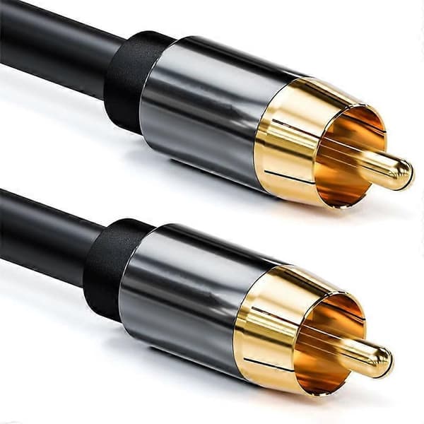 3 Meter Digital Lydkabel RCA Koaksial 75 Ohm SPDIF Stereo AUX-kabel for Lydforsterker, Høyttalere