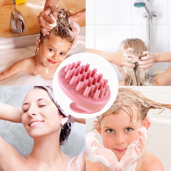 Hårbørste - Hovedmassage - Hårpleje - Hovedbundsbørste - Hovedmassagebørste - Hovedbundsmassagebørster - Silikonemassagebørste til hår