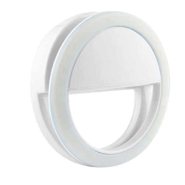 Universal Selfie-lampe / Ring med forskjellige lysmoduser - Hvit