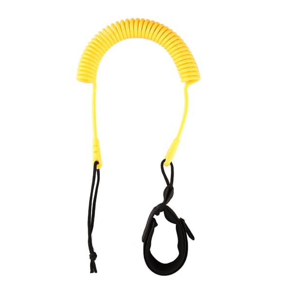 (Gul) Surf Leash Coiled Surfboard Leash 5,5 mm Surfboard Leash 10Ft Surfing Sup Leash TPU Surfboard Leash Paddle Sort Surfing Leash Sup Leash til