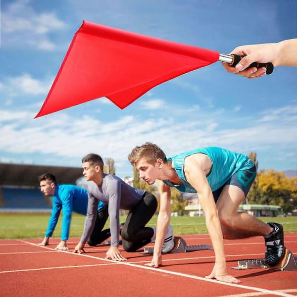 4 pcs Referee Flags Command Flags Signal Flags Hand Waving Flags for Game Match Competition Red 45.00X36.00X1.00CM Red 45.00X36.00X1.00CM