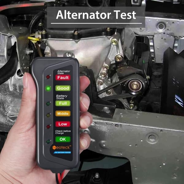 12V batteritester 6 LED-lys Bilbatteritester 12v Generator Batterianalysator til bil motorcykel