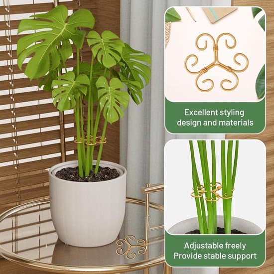 Monstera bladstøtte - rund plantestøttering - metall - 4 stykker