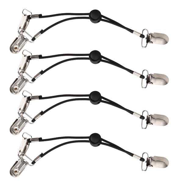 Multifunctional Adjustable Sheet Holders Fasteners Suspender Clips on Holder Gripper Straps (Black)