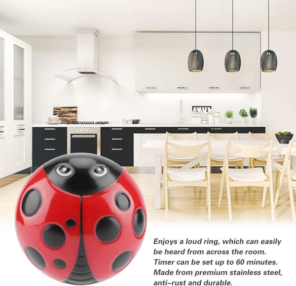 Ladybug Rotating Countdown Kitchen Timer Cute Cooking Time Management for Cooking Baking Housework Kitchen Timer Countdown Reminder
