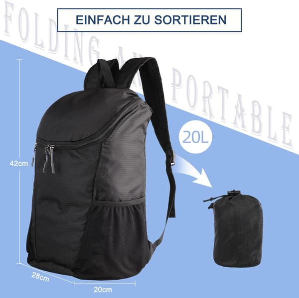 20L Lightweight Backpack - Multifunctional Hiking Backpack, Waterproof, Durable and Lightweight Travel Backpack for Outdoor Hiking, Trekking, Day Trip Blue Blue