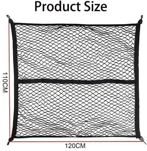 Stærkt Lastnet 1,2 × 1 m – Elastisk Opbevaringsnet til Pickup & Bagage_TF_TF