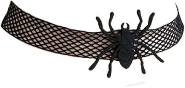 Halloween Edderkop Halskæde Sort Net Blonde Choker Hallowmas Kostume Tilbehør