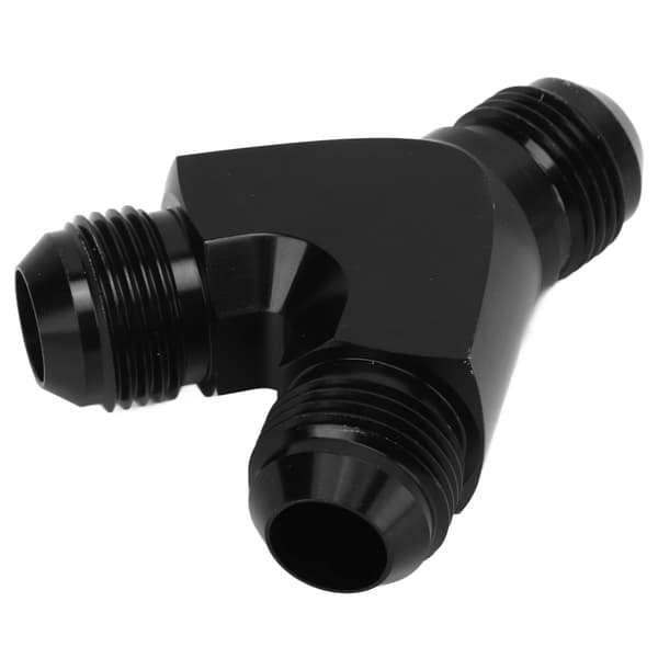 Coupling Union Fitting Splitter Black Anodized Coating Leakproof Y-Adapter Universal for Fuel Hose 10AN