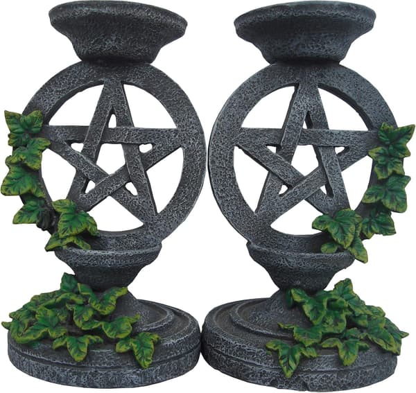 NEM5177 5,5 \" Grå Pentagram Lysestage