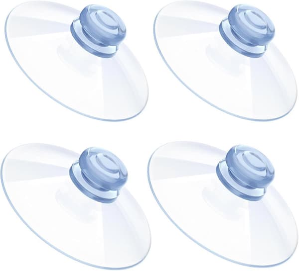 Replacement Suction Cups for Sponge Holder - No Drilling, Strong Suction Kitchen Hooks - 4-Pack