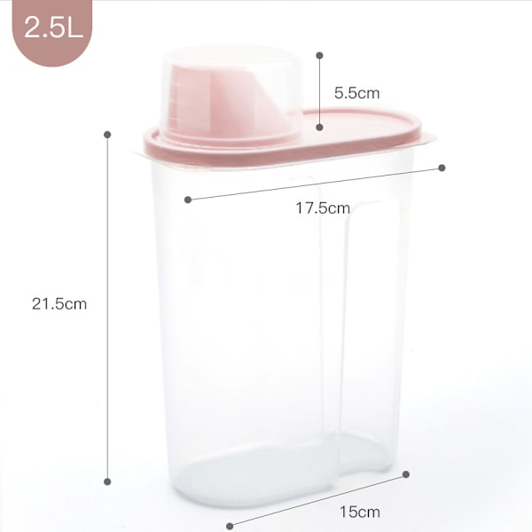 Pyykinpesuaineen säilytyslaatikko kannella, muovipurkki, luova kotitalousastia, erikoislaatikko pyykinpesuaineelle, säilytysämpäri Nordic Pink 2.5L Nordic Pink 2.5L 1