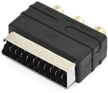 3RCA til SCART-adapter AV-kabelkonverter, SCART Euro-stik-FA-