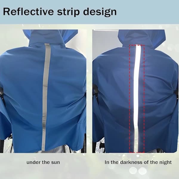 Universal Wheelchair Rain Poncho Full Body Waterproof & Windproof Coverage with Hood | Reusable Protective Gear Blue