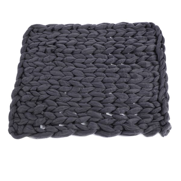 Strikket Chunky Plys Sofa TÆPPE Varm Blød Super Stor Voluminøs (Grå 60 * 60cm / 23.6 * 23.6in)