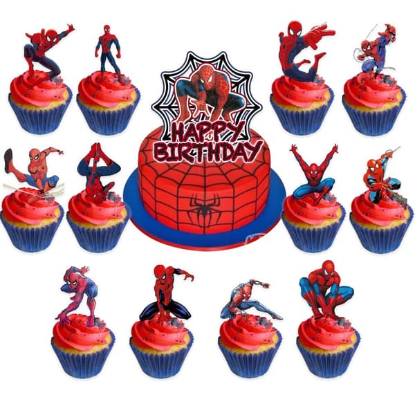 Spider-Man bursdagsbanner, vimpel, ballonger, festdekorasjoner