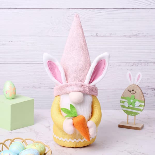 Påsk-Gnome Dekorasjoner, Plysj Påskehare Gnome Pynt med