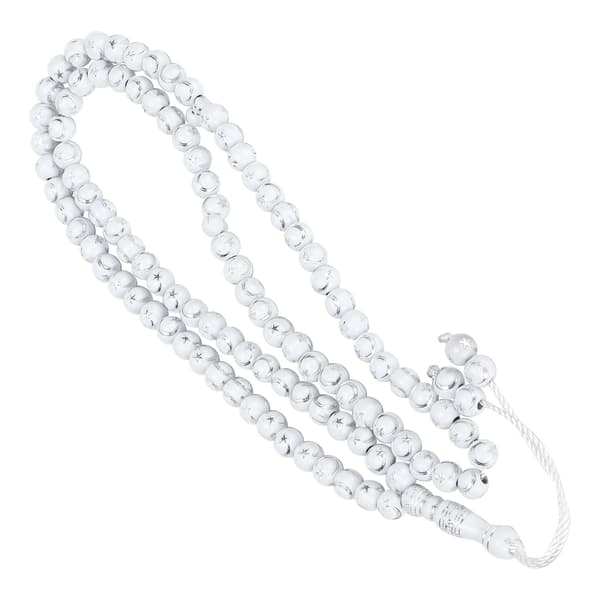 Muslim Rosary Islamic Prayer Tool 99 Beads Resin Gilding Religious Article White