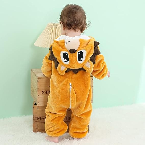 （2）Passar för längd 110 cm Baby Onesies Djurpyjamas Jumpsuit