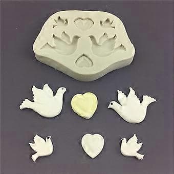 Fred for Due & Hjerteformede Silikone Chokoladeforme Fondantform Kagegadgets Bageudstyr til Køkken DIY Ba