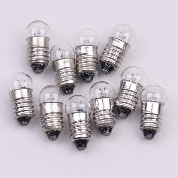 10 st Miniatyr Rund 0,3A 2,5V Liten Glödlampa för Student