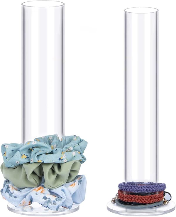 2 st Akryl Scrunchie Hållare Organizer? Hårband Displayställ, Organizer för Armband Bangle Klockor